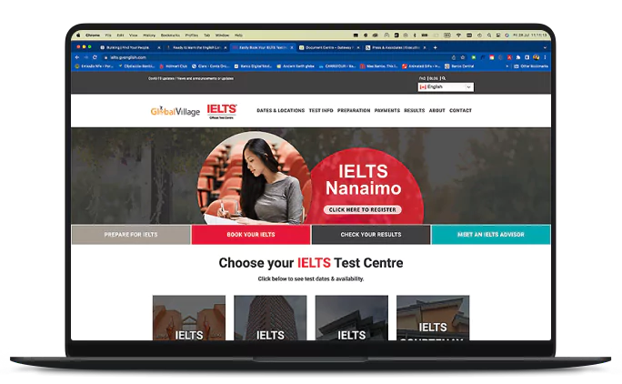 Macbook Portfolio Screens with the bunking project on screen